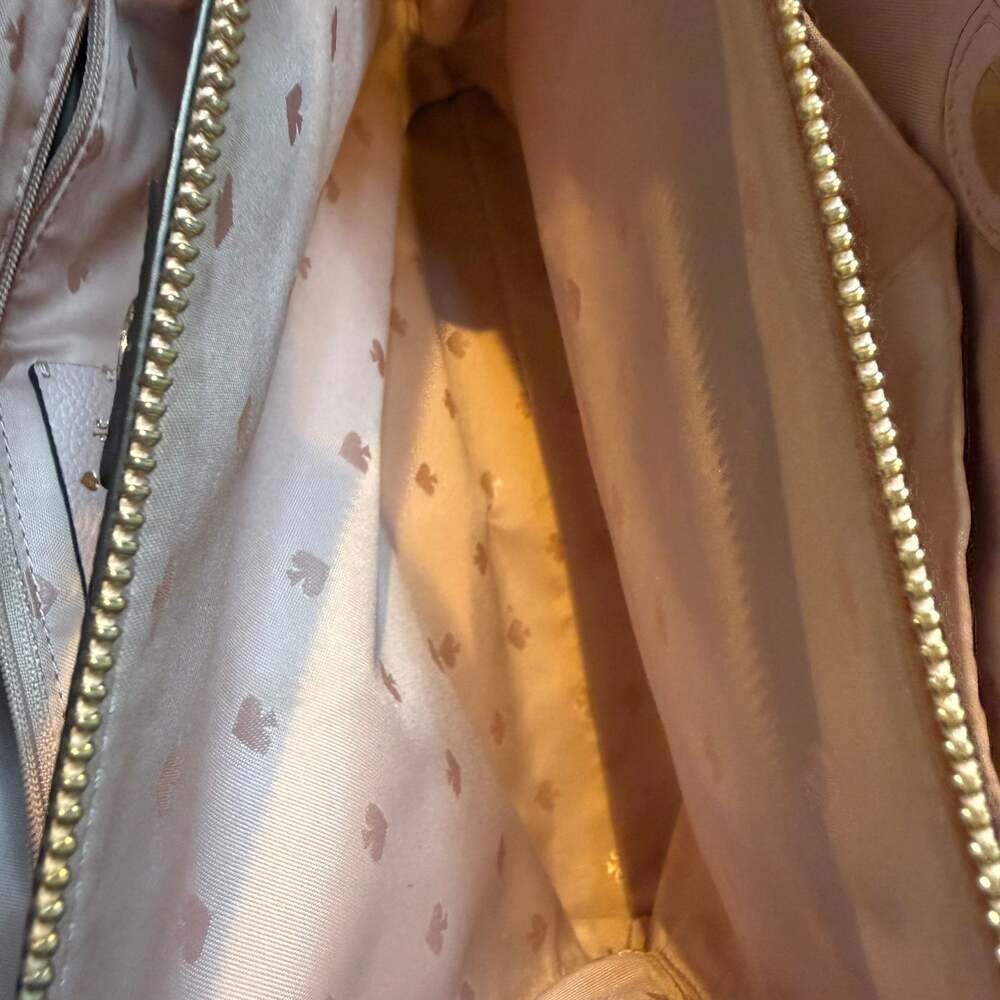 Kate Spade New York Blush Pink Pebbled Leather Tote Bag Chain Shoulder Strap - Picture 8 of 12